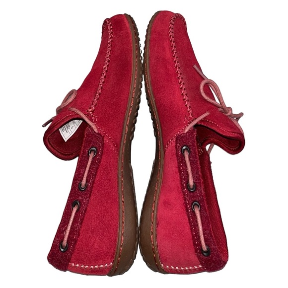 Women’s Patagonia Waxed Red Kula Suede Moccasins Size 7 - Picture 3 of 8